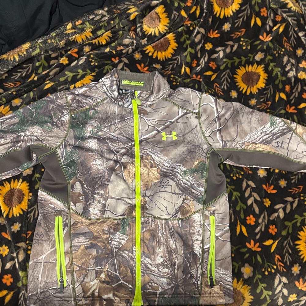 Under Armour Kids Camouflage Jacket with Bright green Accents